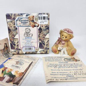 1998 Cherished Teddies CHERISH 476633 Baby Girl with Toy Horse Figurine "Reach O